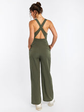 Deep V-Neck Crisscross Back Pocket Jumpsuit